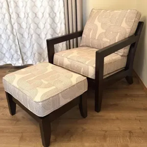 Wood Occasional Chair 29”x34”x30” With Ottoman
