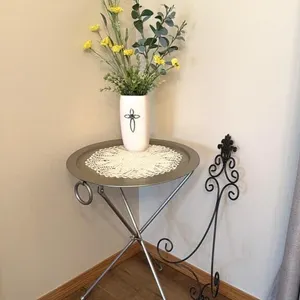 Metal Side Table, Metal Wall Hanging Decor, and