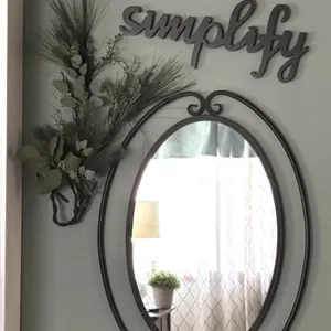 Metal Framed Wall Mirror 26”x35” and Wall Decor