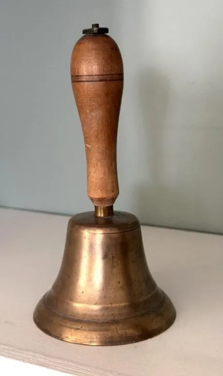 Vintage Brass School Bell 6.75”