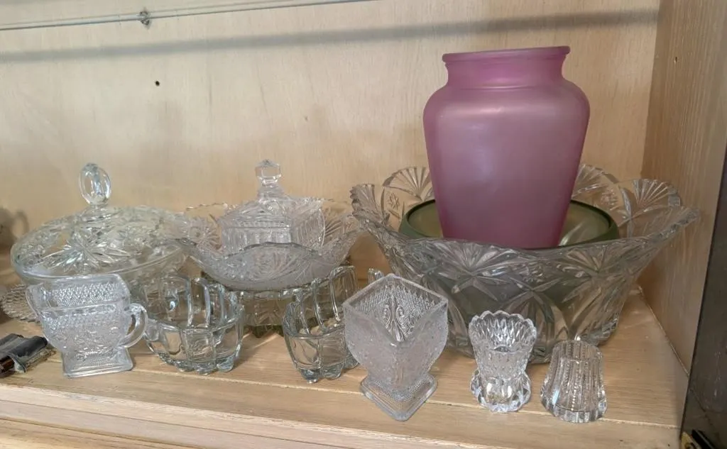 Miniature Cruet Condiment Set, Glass Candy Dish,