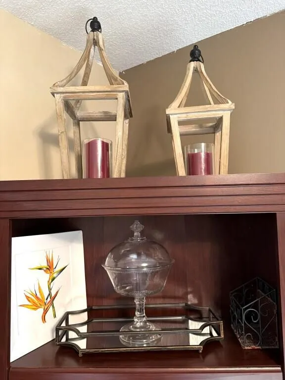 Cross Lidded Glass Chalice, Candle Holders, Metal