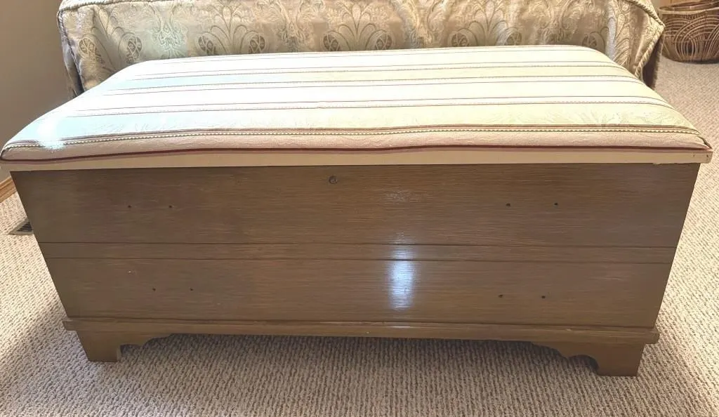 Cedar Chest with Upholstered Top 46.5” x 20.5” x