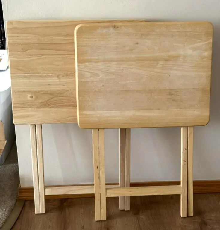 (2) Wood TV Trays