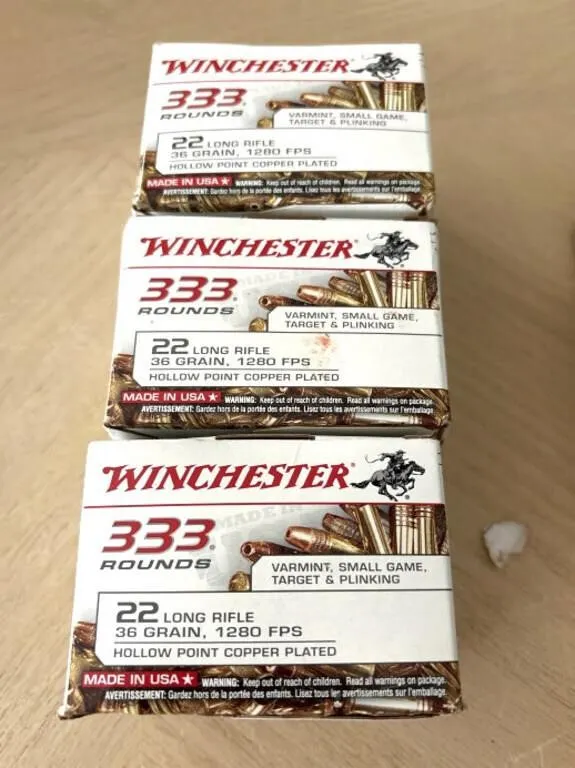(999) Rnds .22 LR, Winchester, 38 Gr.