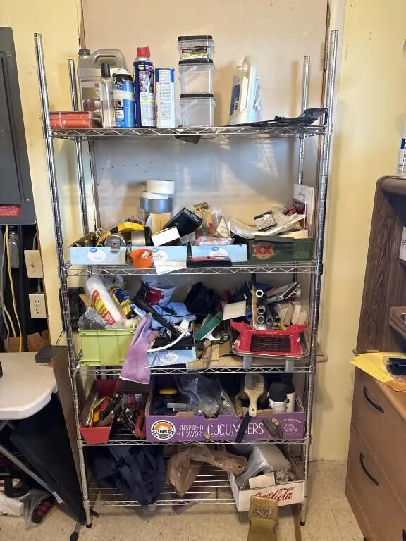 Wire Rack 14"x36"x72" & Contents