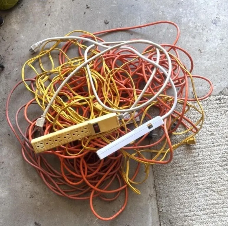 (3) Extension Cords, (2) Power Strips