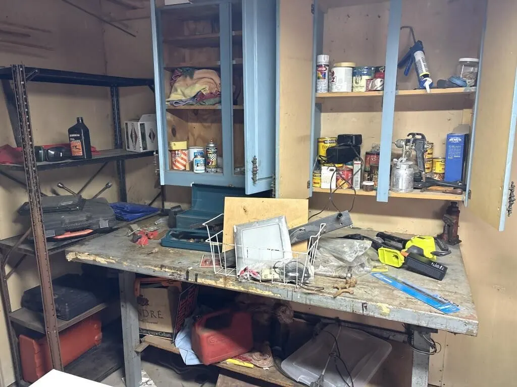 Contents of Cabinet & Work Bench, Includes Black