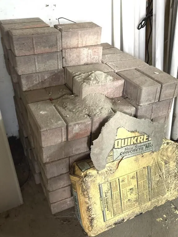 Stack Of Red Paving Bricks