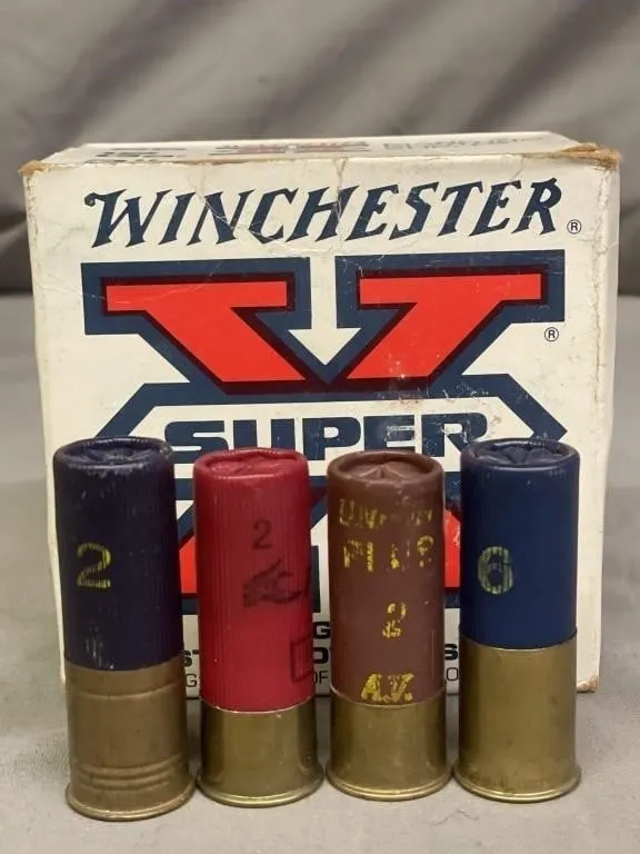 Box of 25 assorted 12 ga. shotshells.
