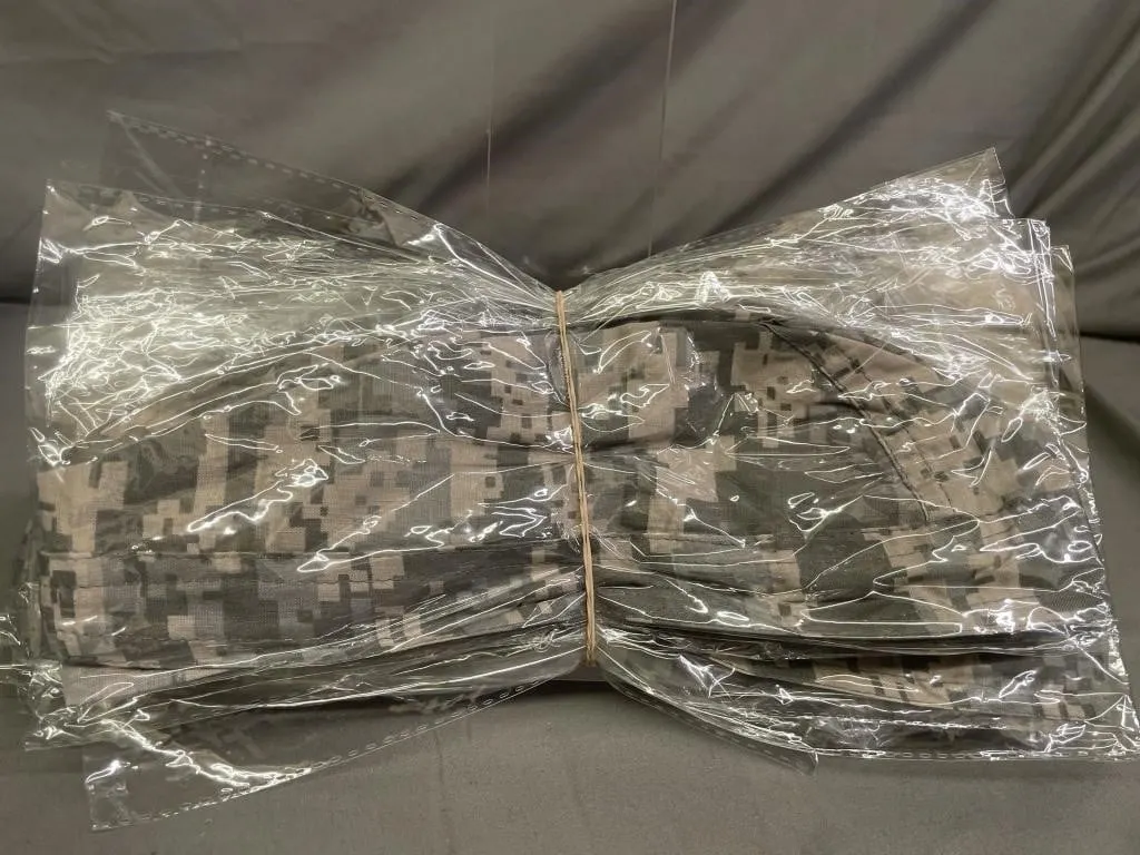 A dozen digital camo welding caps/skull caps.