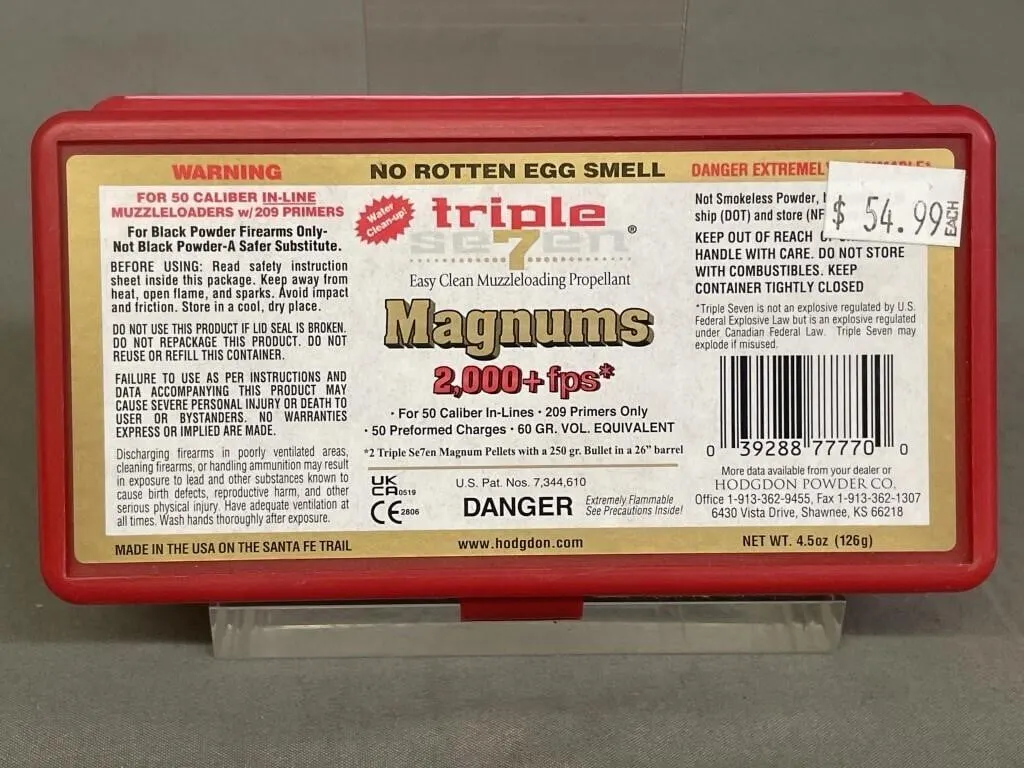 Open pack of Triple Seven Magnums for .50
