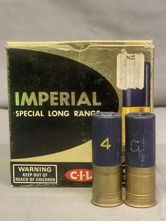 Vintage open box of Imperial 12 ga. shotgun