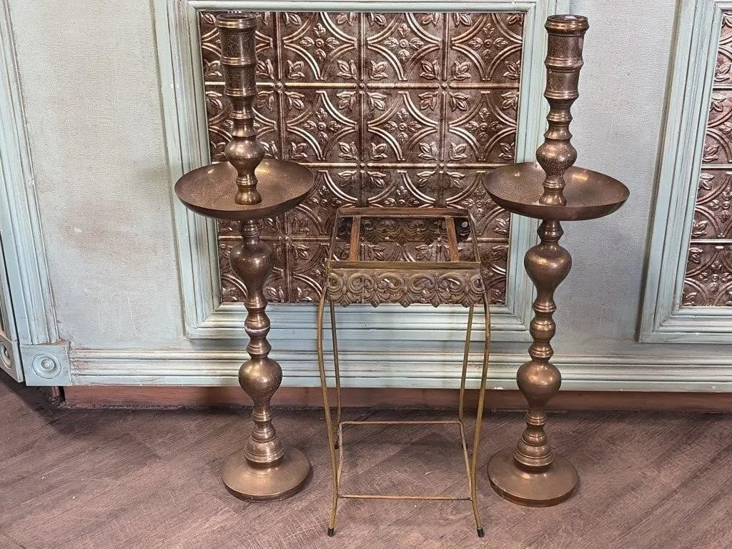 Vintage 36 inch Candle Holders with Plant Stand