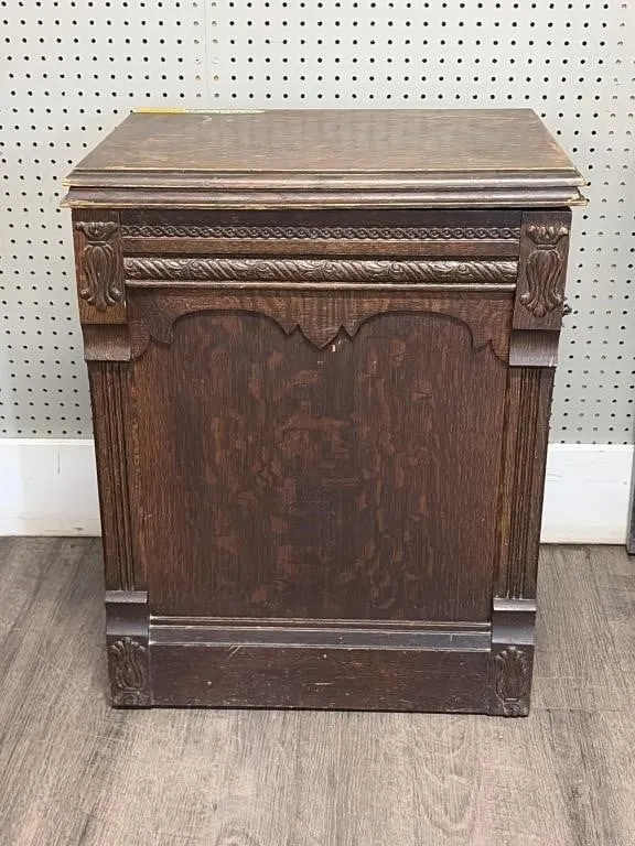 Antique treadle sewing machine cabinet