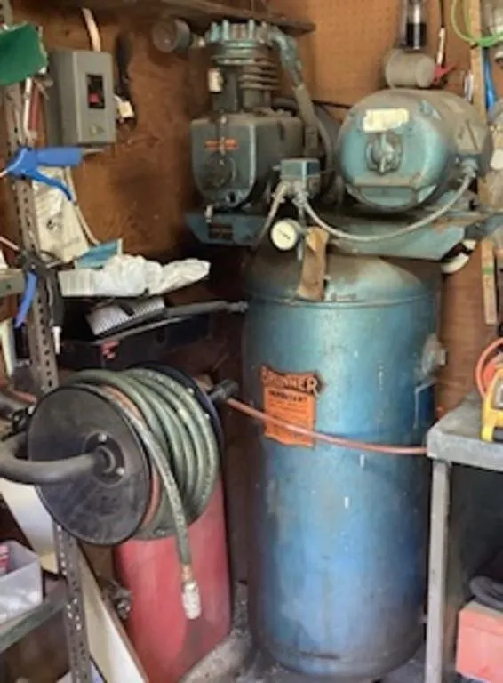 Large air compressor w/hose and reel