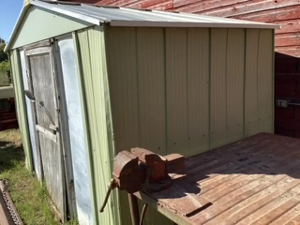 Storall 9x6 ft metal garden shed with contents