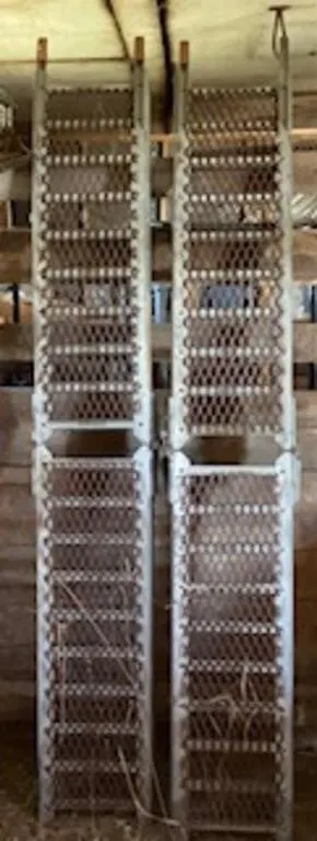 Set of approx 8 ft folding aluminum ramps
