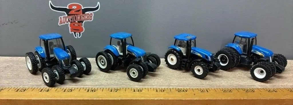 4, 1:64 New Holland Tractors.