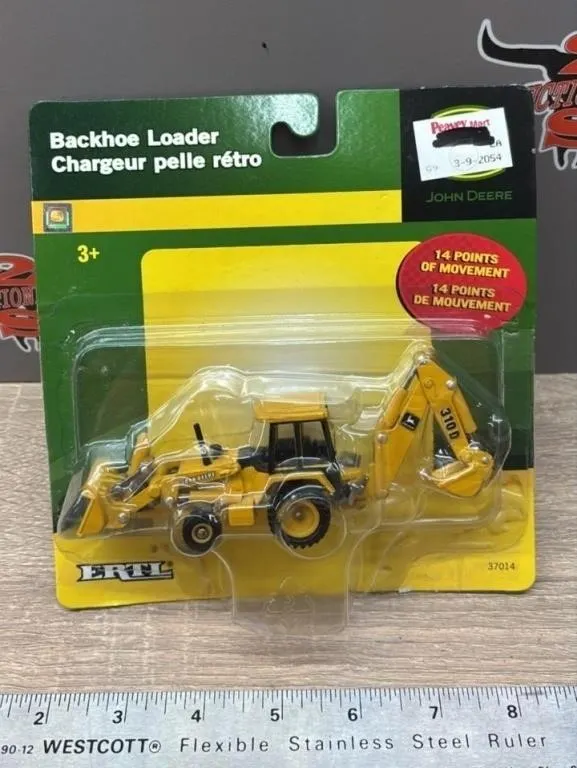 1:64 ERTL John Deere Die Cast Backhoe w/Loader.