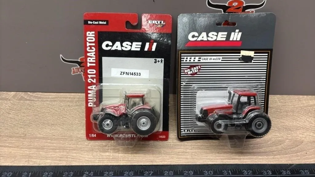 2 Asst. Case 1:64 Die Cast Tractors. *Box Opened.