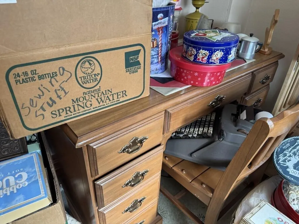 Sewing Supplies, Sewing Machine, Desk, & More