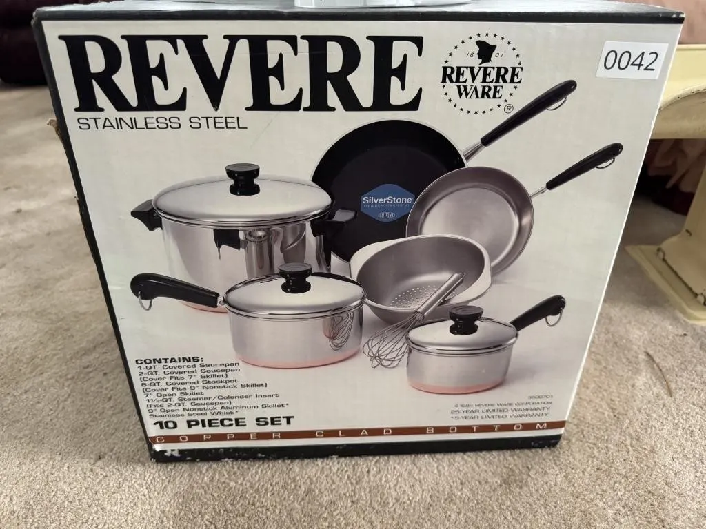 NIB Revere Stainless Steel 10 Piece Set
