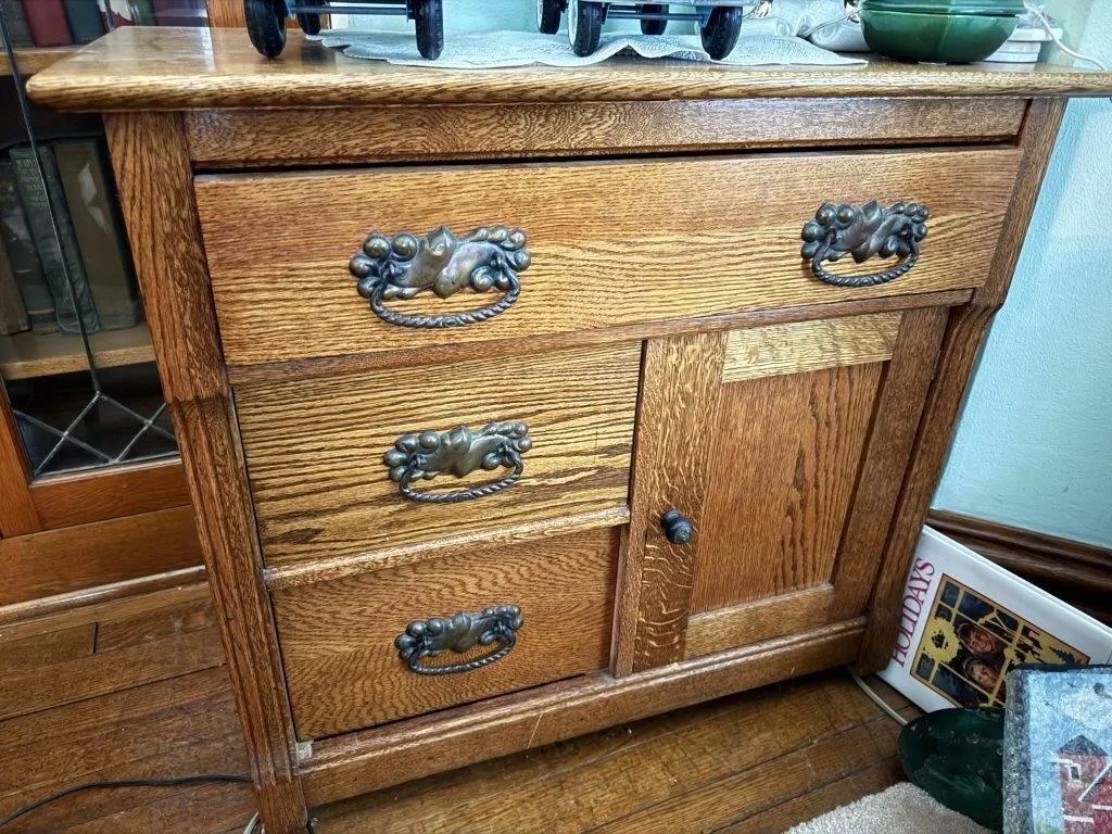 Oak Commode Stand