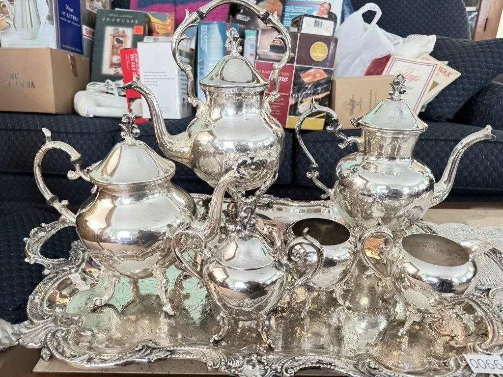 Silver on Copper Tea Service
