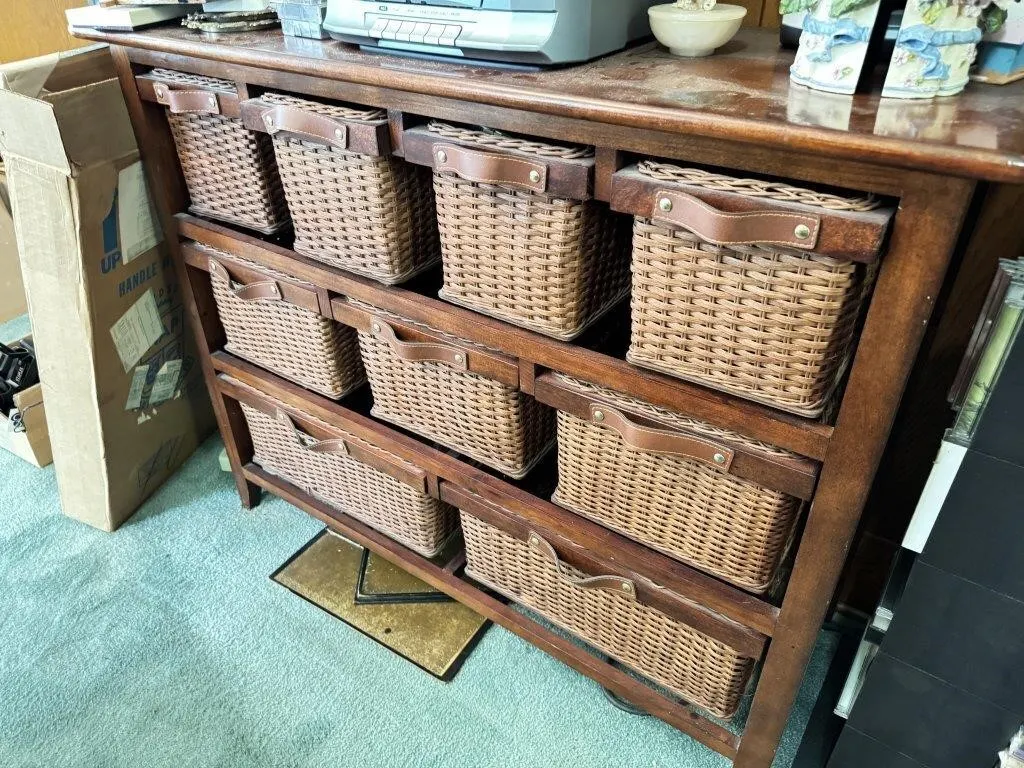 Lift Seat Bench & Basket Storage Unit