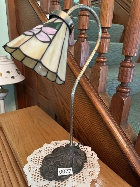 Slag Glass Desk Lamp
