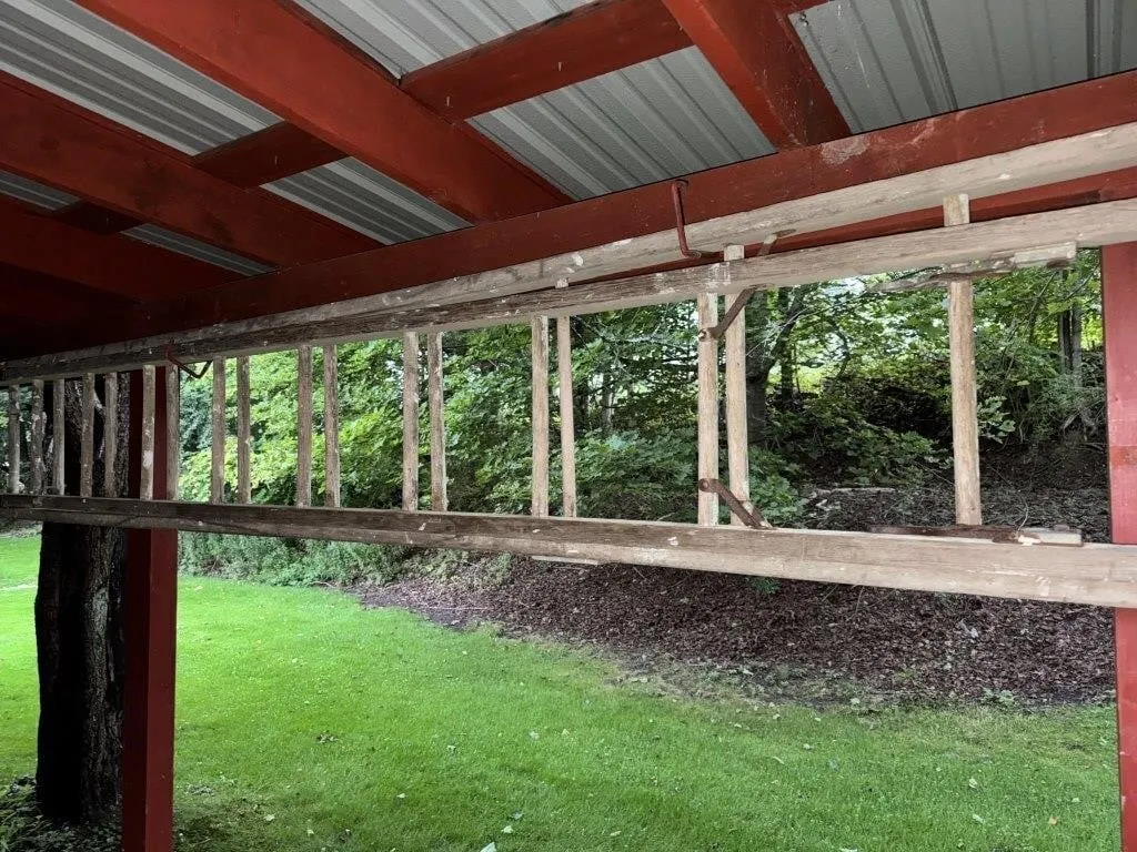 Wooden Ladders and work bench
