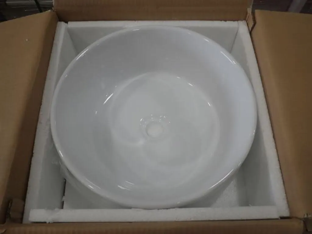 UNUSED Qty Of (5) 16 In. White Porcelain Round