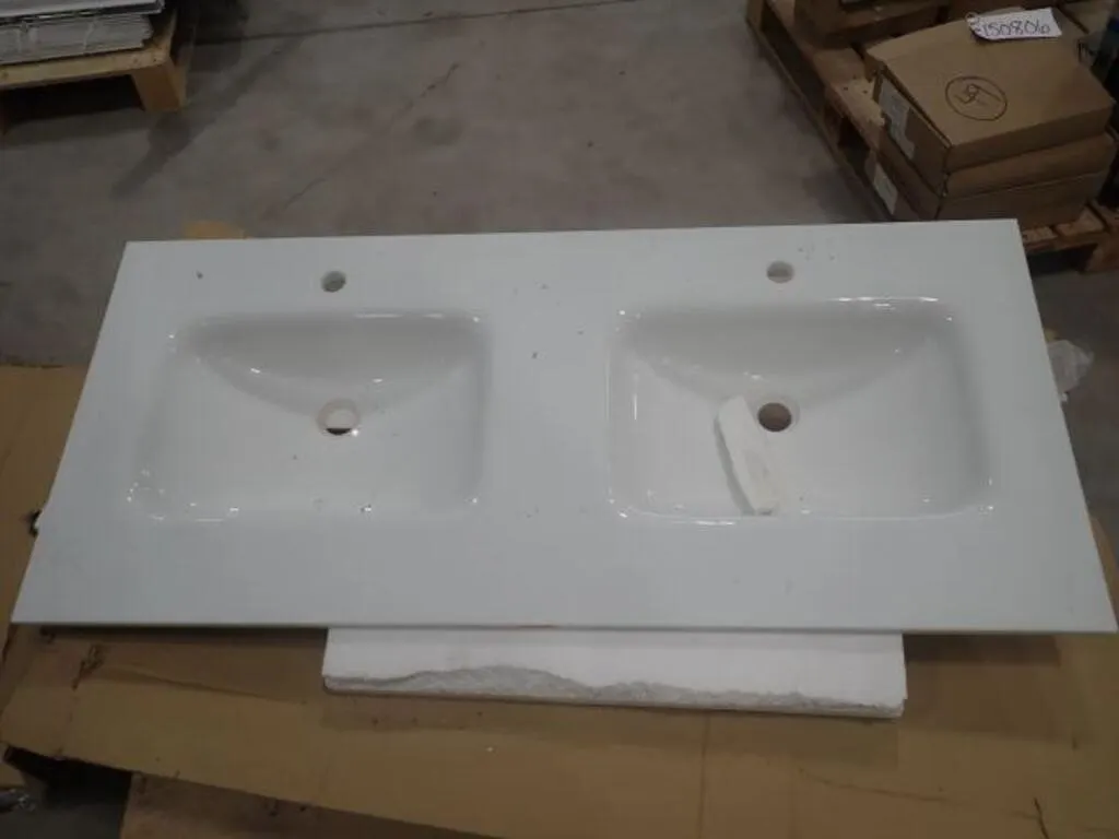 UNUSED 49 In. White Porcelain Double Rectangular