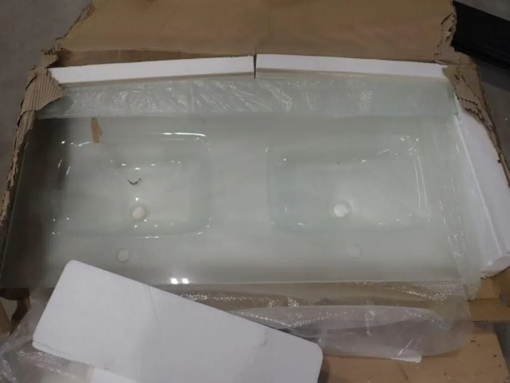 UNUSED 49 In. White Porcelain Double Rectangular