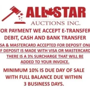 PAYMENT OPTIONS INCLUDE E-TRANSFER, DEBIT, CASH AN
