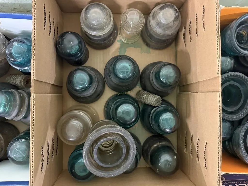 Blue & Clear Glass Insulators