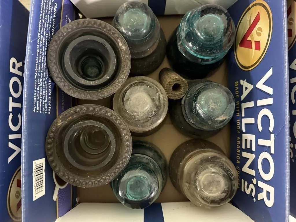 Blue & Clear Glass Insulators