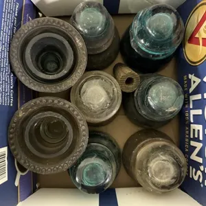 Blue & Clear Glass Insulators