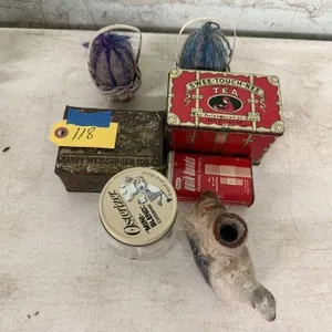 Vintage Tins, Osterizer Glass Jar & other