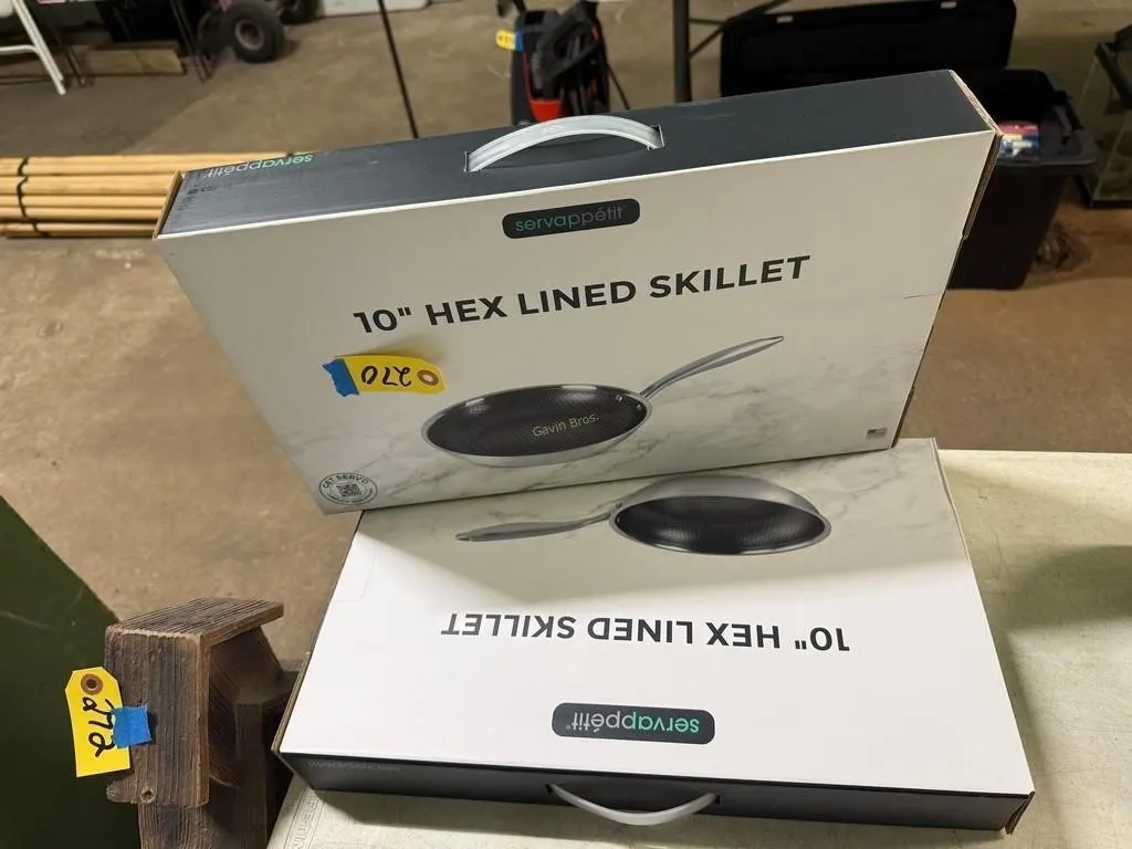 (2) 10" Hex Lined Skillets