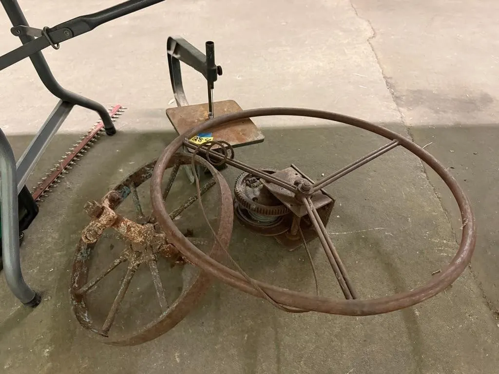 Saw, Steel Wheel w/cable & other wheel