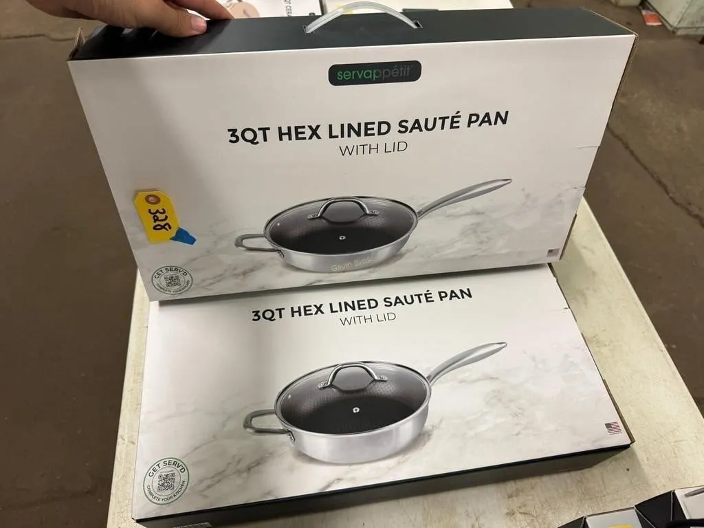 (2) 3qt Hex Lined Saut� Pans