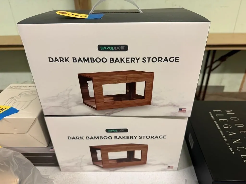 (2) Dark Bamboo Bakery Storage