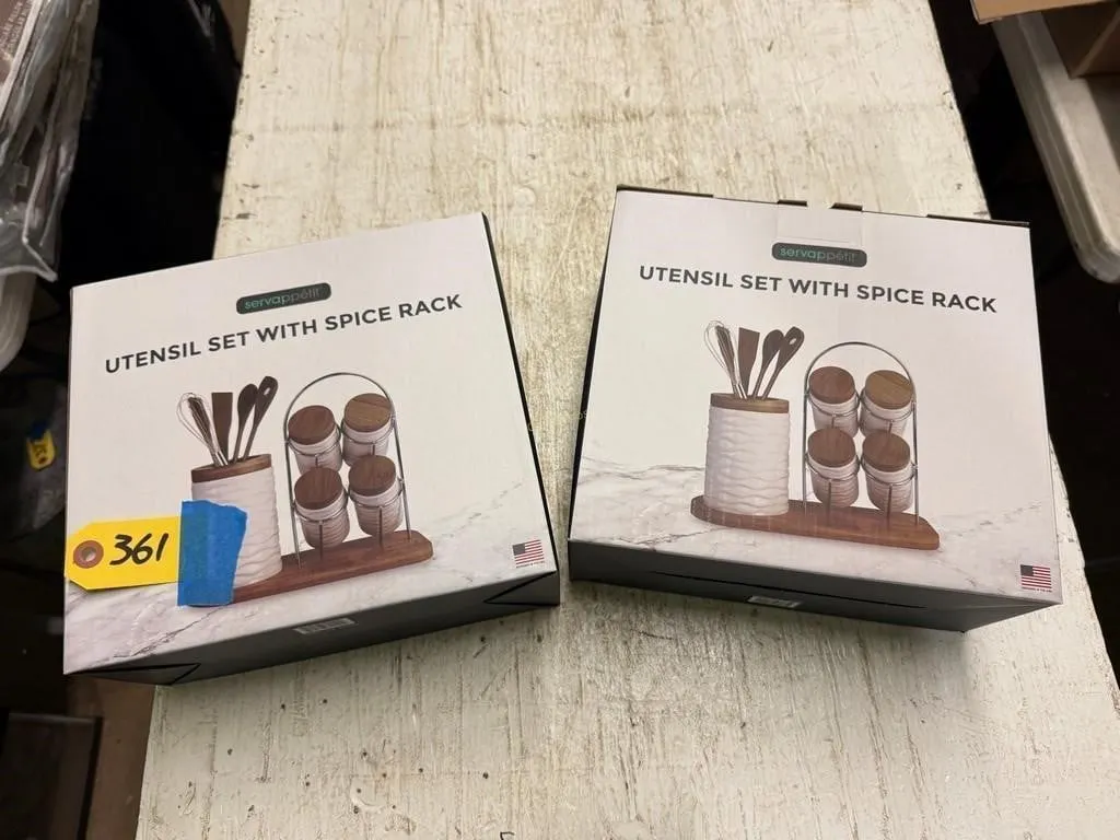 (2) Utensil Sets w/Spice Racks