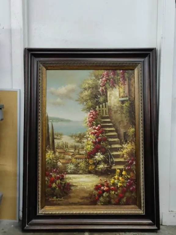 35"*47" Mediterranean Scene Oil on Canvas