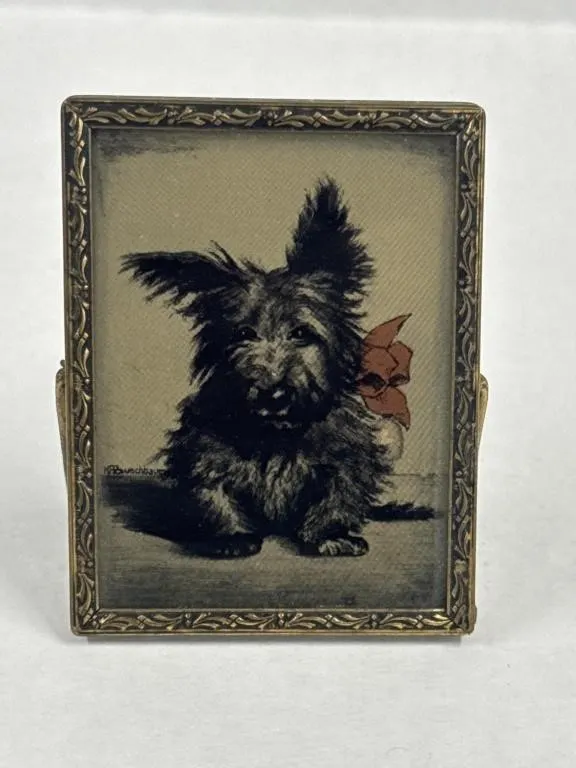 VTG Miniature Purse Mirror W/ A Classic Scottish