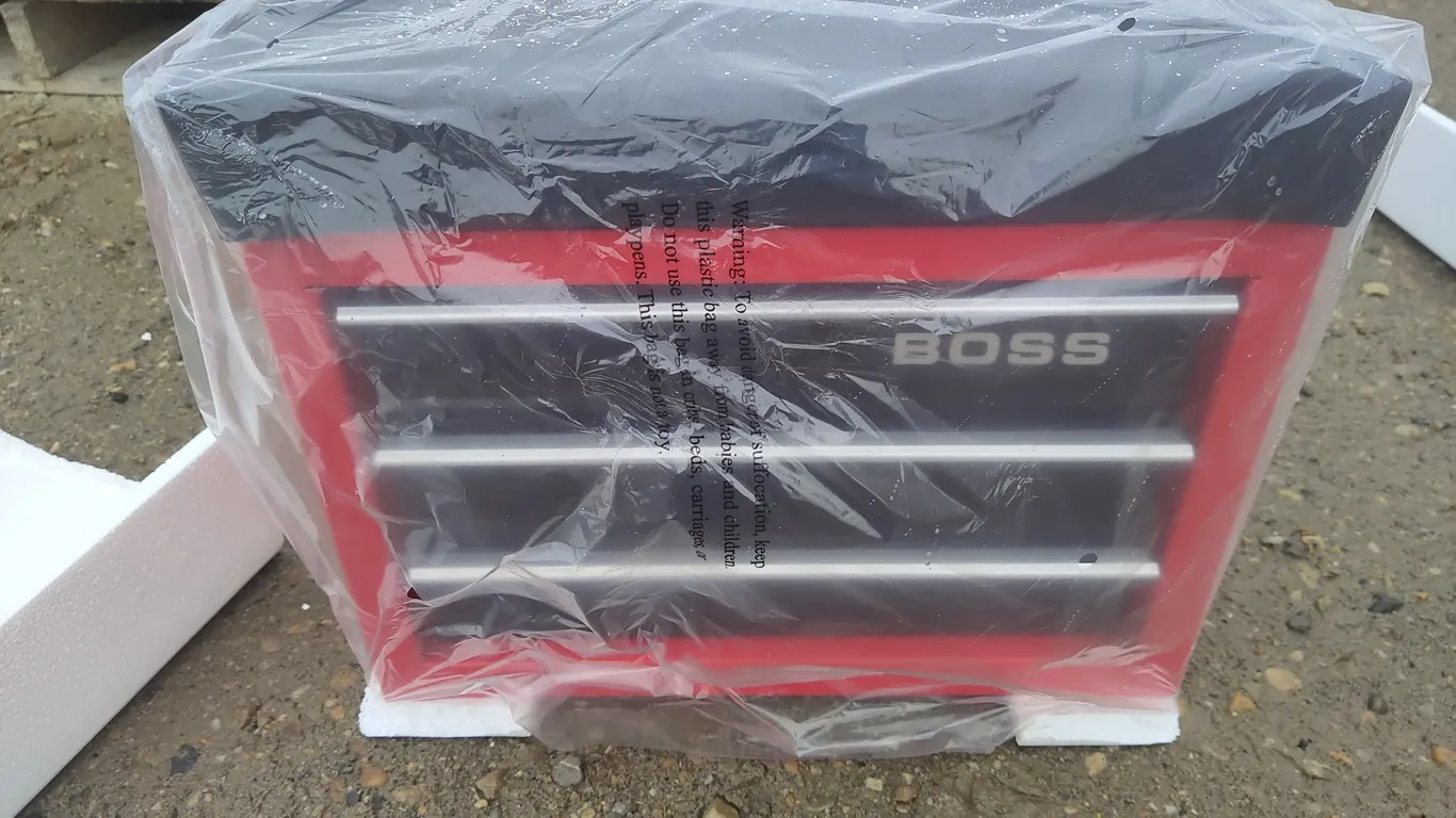 Unused Boss Rolling Stool Tool Box- Qty 1