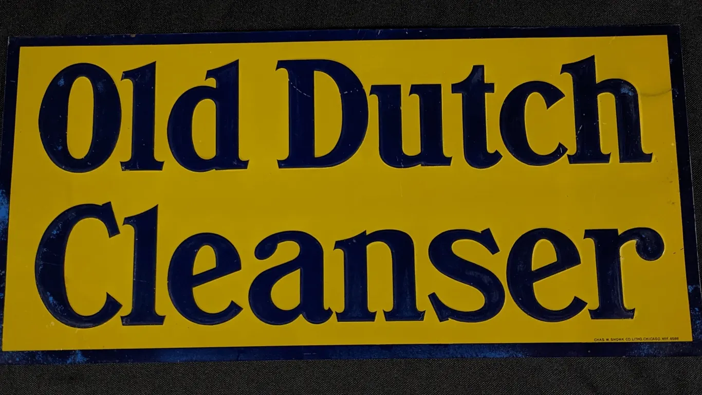 EMBOSSED TIN SIGN OLD DUTCH CLEANSER