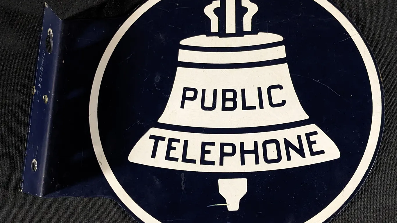 ALUMINUM FLANGE SIGN PUBLIC TELEPHONE
